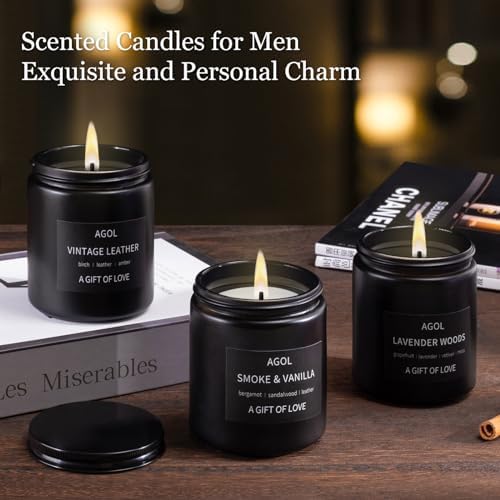 AGOL Men Scented Candle Set 3 Pack