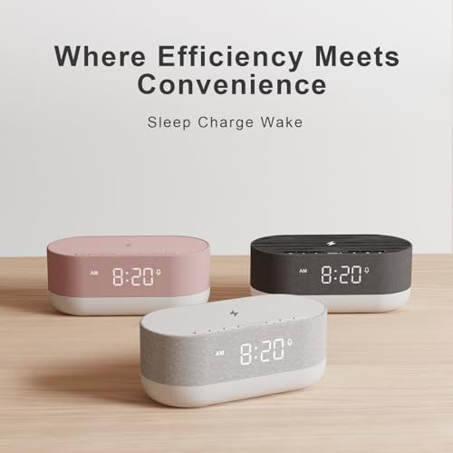 HOUSBAY 3 in 1 Sound Machine Alarm Clock Wireless Charger