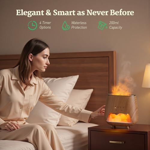 JJNJJN 200ml Aromatherapy Diffuser with LED Light and Humidifier