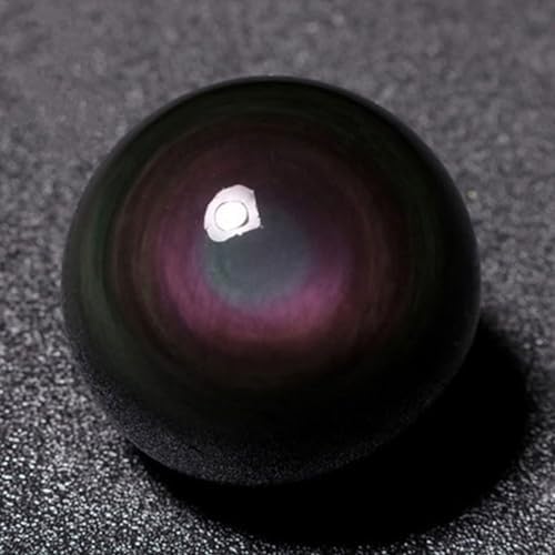 Natural Rainbow Eye Obsidian Crystal Sphere with Stand