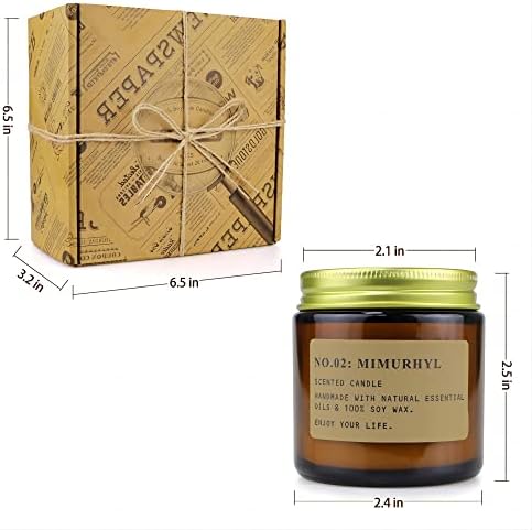 YFYTRE 4 Pack Scented Soy Wax Candles with Amber Glass Jars