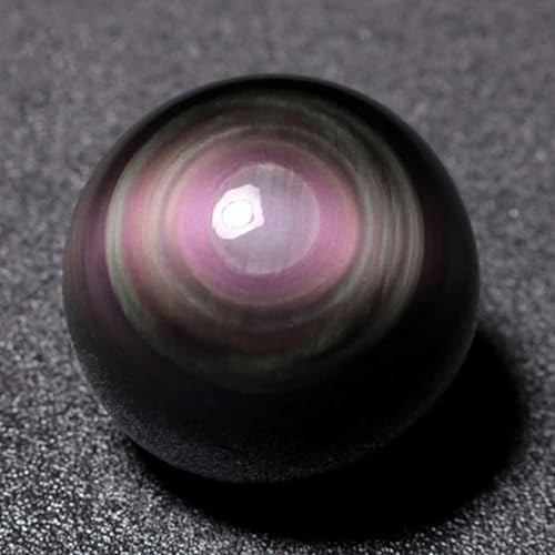 Natural Rainbow Eye Obsidian Crystal Sphere with Stand