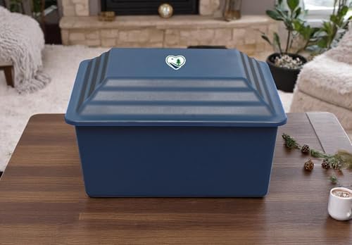 LegacyGuard Durable Polymer Urn Vault - Navy Blue