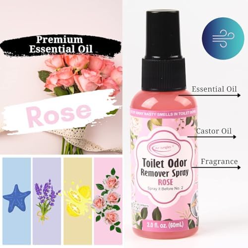 Air Jungles Toilet Poop Odor Eliminator Spray with Rose Scent