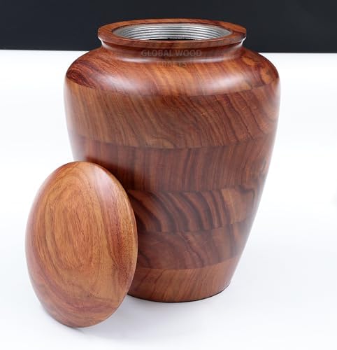 Premium Handcrafted Rosewood Cremation Urn - Medium 6x8 Inches