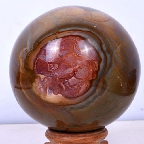 Ocean Jasper Healing Crystal Sphere with Stand 28 Inch