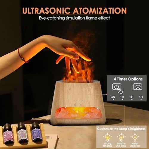 SALKING 2-in-1 Ultrasonic Diffuser with Himalayan Salt Lamp