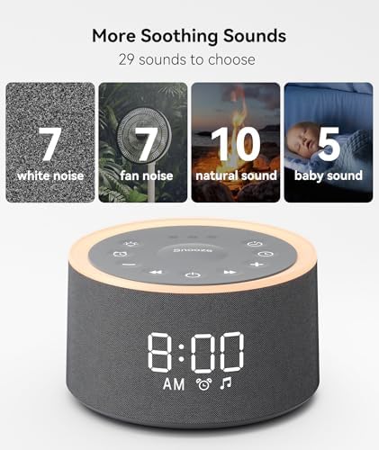 Dreamegg D1 Sound Machine with Alarm Clock and Night Light