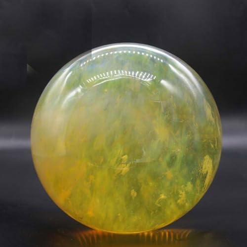 Natural Healing Crystal Sphere Ball with Stand Yellow Melting Quartz Stones 80mm