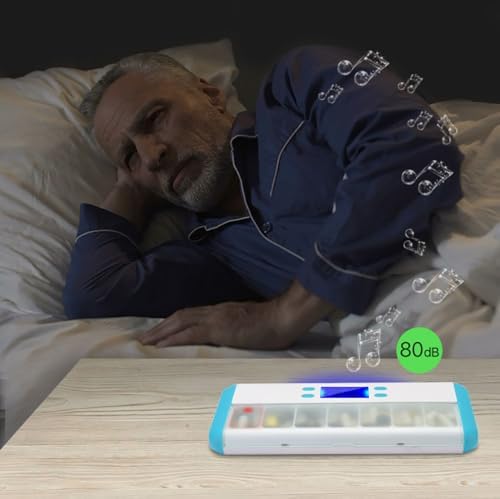 Smart Pill Organizer with 7 Alarms and LED Flash