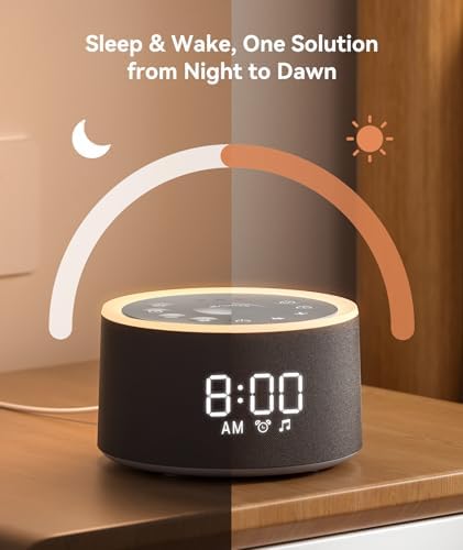 Dreamegg D1 Sound Machine with Alarm Clock and Night Light