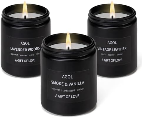 AGOL Men Scented Candle Set 3 Pack