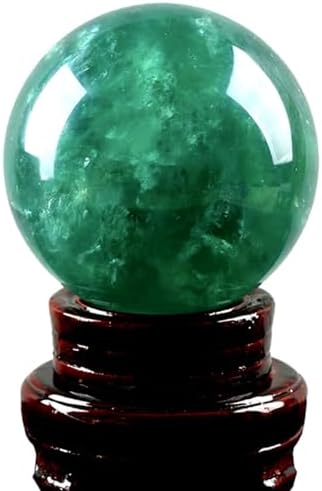 Natural Green Fluorite Crystal Sphere with Stand