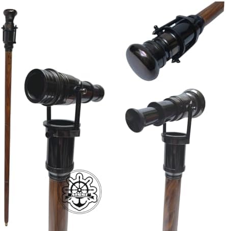 Nautical Walking Cane with Telescope Mount