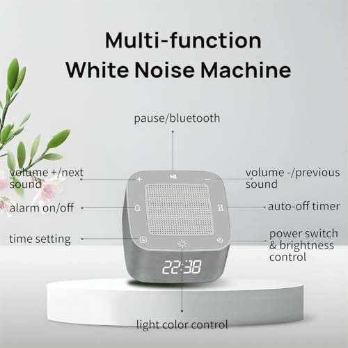 Sleep Sound Machine with Alarm Clock and Lights