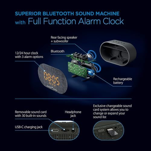 Sound Oasis Bluetooth Sleep Therapy System with Alarm Clock