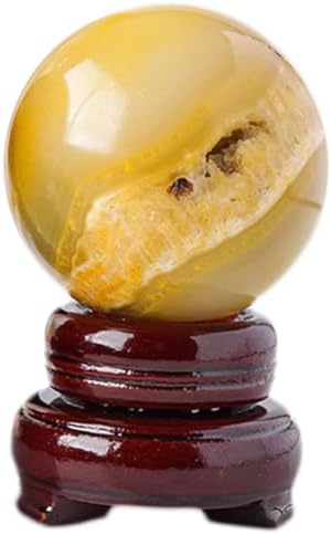 Natural Yellow Crystal Geode Sphere with Stand 60mm