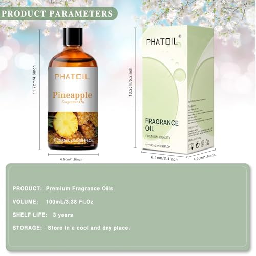 PHATOIL 338floz Pineapple Essential Oil for Aromatherapy and Diffusers
