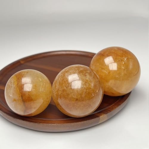 Natural Yellow Quartz Crystal Ball 60mm for Feng Shui and Meditation