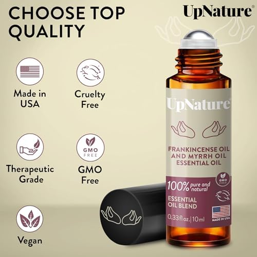 UpNature Frankincense and Myrrh Oil Roll On - Natural Essential Oil for Skin