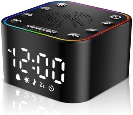 Alampan White Noise Machine with Alarm Clock and RGB Night Light