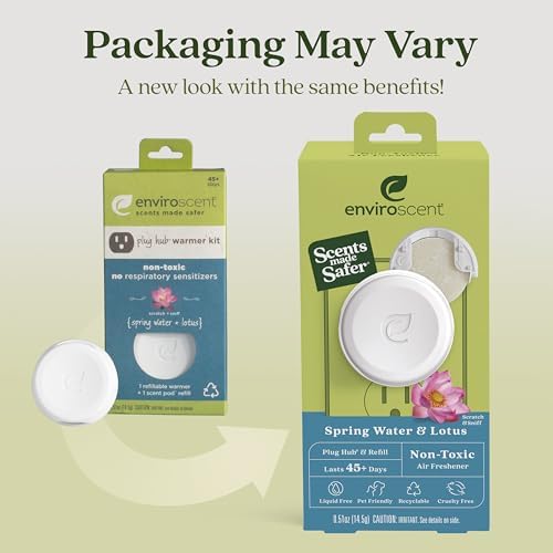 Enviroscent Non-Toxic Air Freshener Spring Water Lotus Plug In