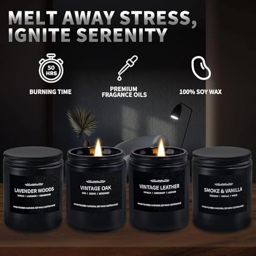 4 Pack Men Scented Candles for Home Gifts