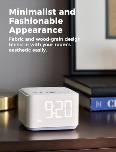 Mojikoo Sound Machine Alarm Clock with Bluetooth and Night Light