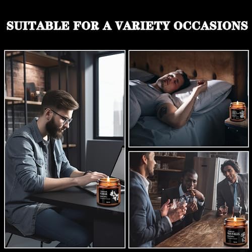 Men Scented Candle Set - 6 Pack Aromatherapy Candles for Home