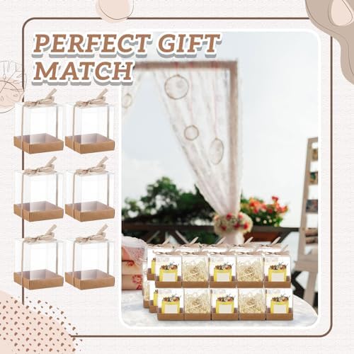 Cunno 24-Pack Transparent Candle Gift Box with Ribbon