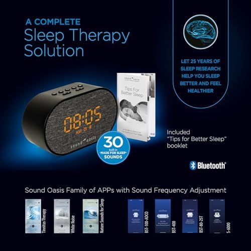 Sound Oasis Bluetooth Sleep Therapy System with Alarm Clock
