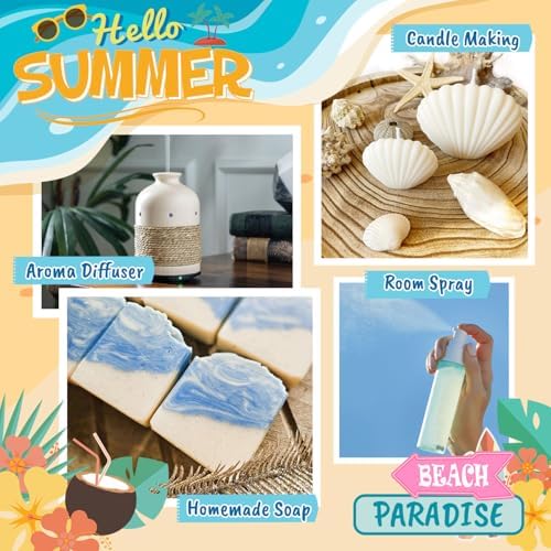 ARVIDSSON Beach Fragrance Oil Set - 7 Tropical Essential Oils for Diffuser