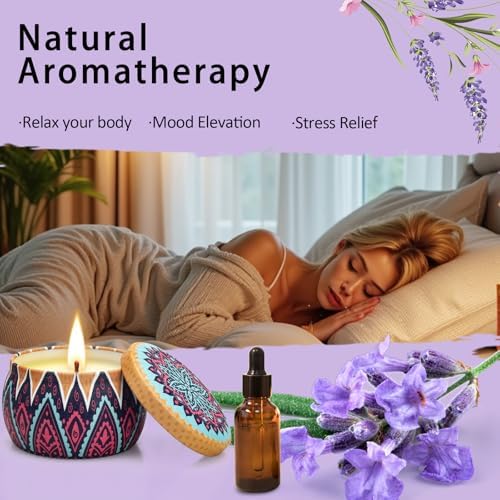 Scented Candles Gift Set 4 Pack Aromatherapy Stress Relief for Women