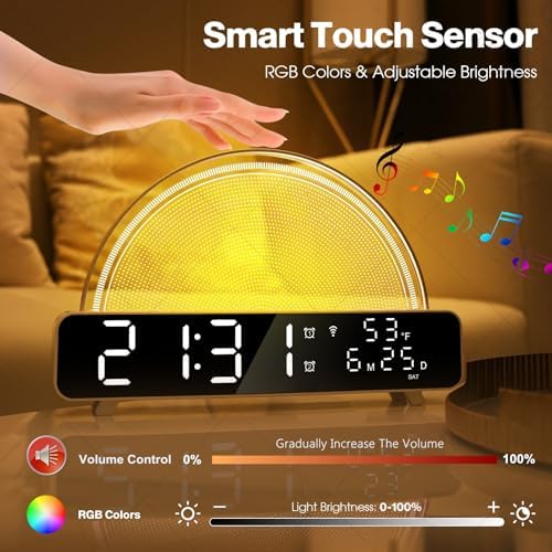 Zerain Sound Machine Sunrise Alarm Clock with White Noise