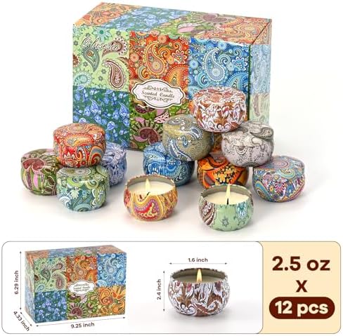 Scented Candles Gift Set 12 Pack Aromatherapy