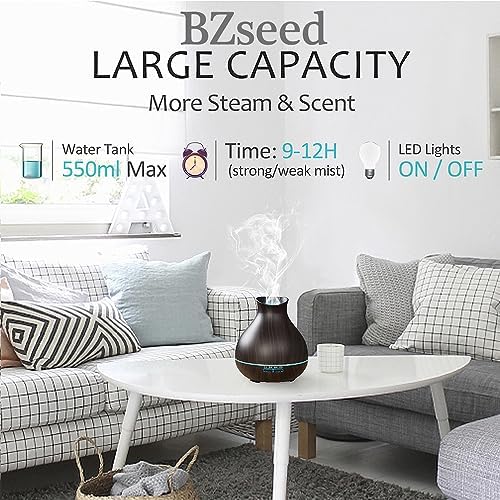 BZseed Aromatherapy Diffuser with Timer and LED Lights