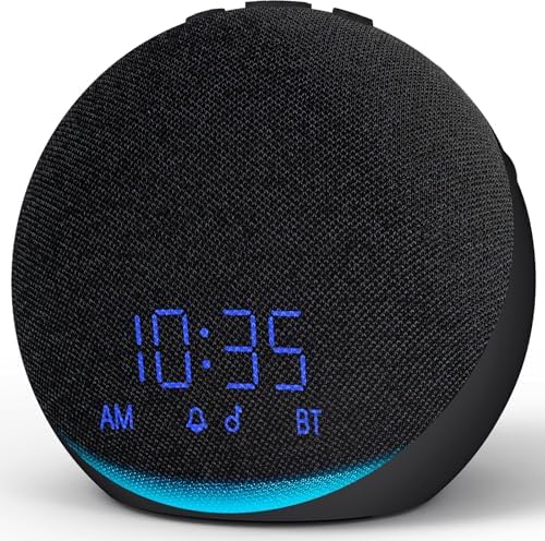 Sound Machine Alarm Clock with Bluetooth Speaker - Dimmable Night Light for Sleep