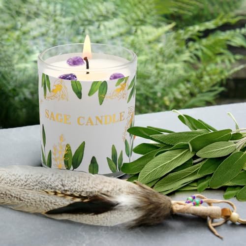 Sage Candle 6 Pack for Energy Cleansing and Relaxation