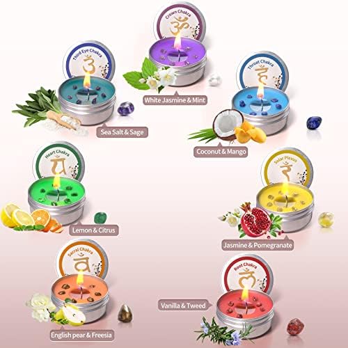 Chakra Candles Set of 7 for Meditation and Healing