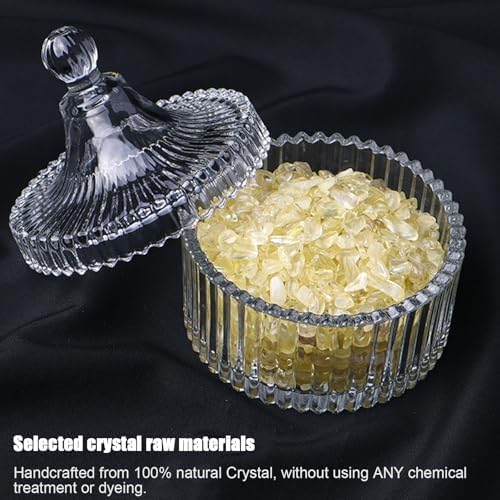 400g Tumbled Yellow Crystal Chips with Storage Bowl