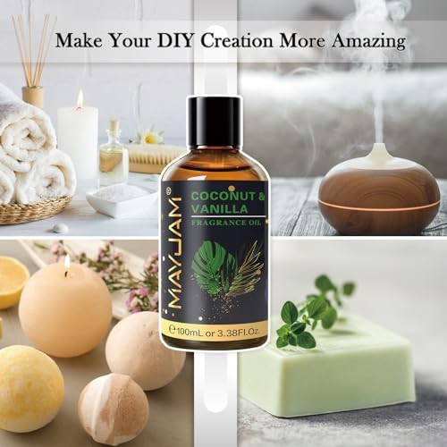 MAYJAM 100ML Coconut Vanilla Fragrance Oil with Glass Dropper