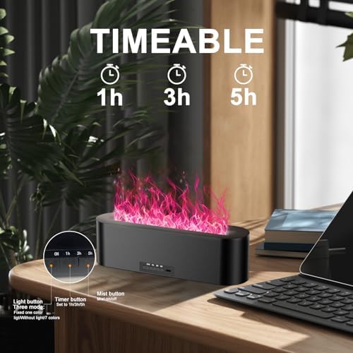 Colorful Flame Diffuser Humidifier with LED Light