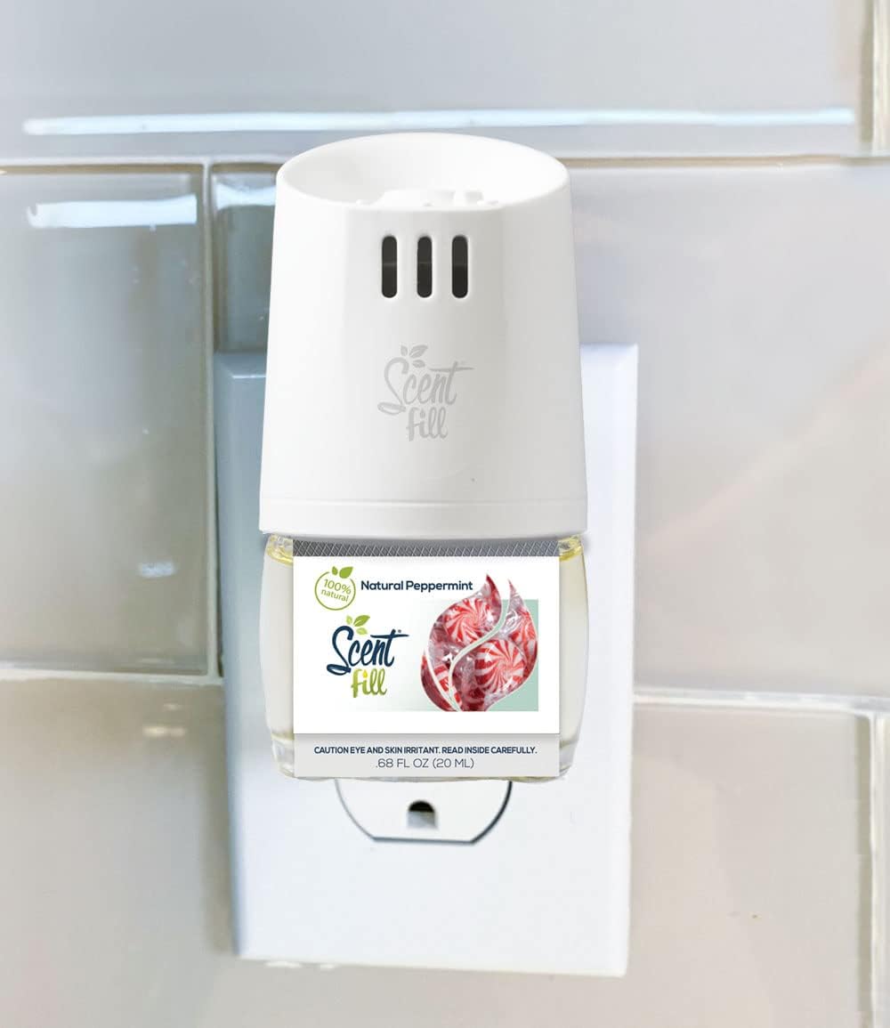 Scent Fill Natural Peppermint Air Freshener 2 Refills with Diffuser