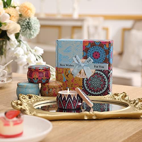 Scented Candles Gift Set 4 Pack Aromatherapy Stress Relief for Women