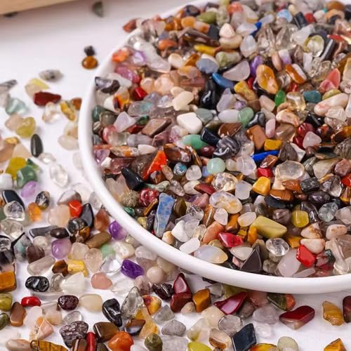 400g Tumbled Yellow Crystal Chips with Storage Bowl
