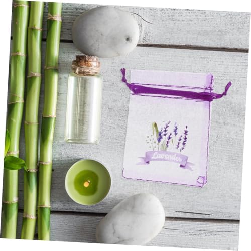 50pcs Lavender Organza Drawstring Bags for Dried Herbs Jewelry Wedding Favors