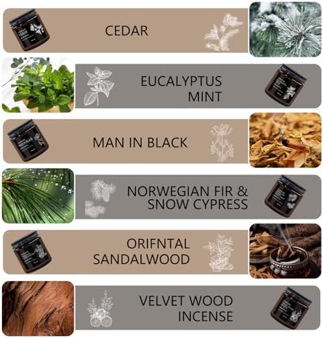 Men Scented Candle Set - 6 Pack Aromatherapy Candles for Home