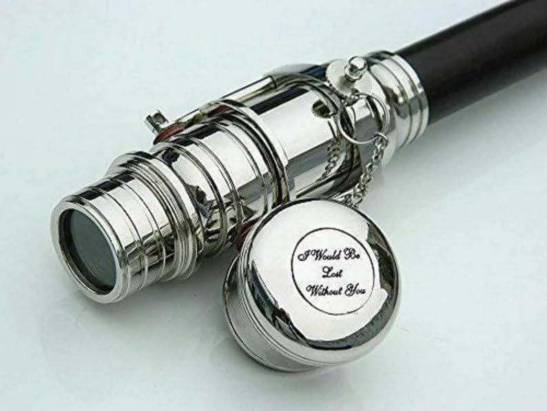 Generic Antique Telescope Walking Cane Brass Stick
