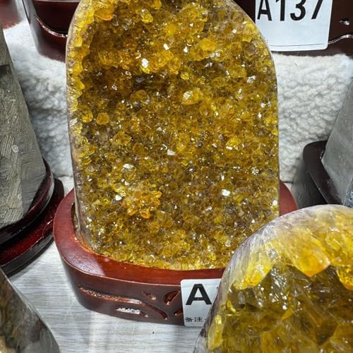 Natural Citrine Crystal Cluster Geode for Home Decoration