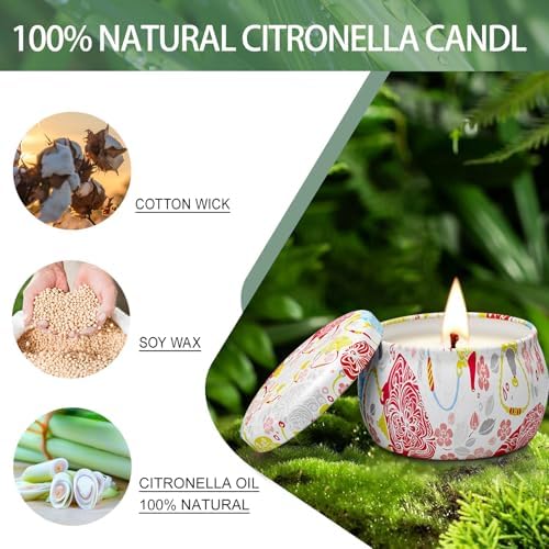 Feibao Citronella Candles 12Pack 360 Hour Burn